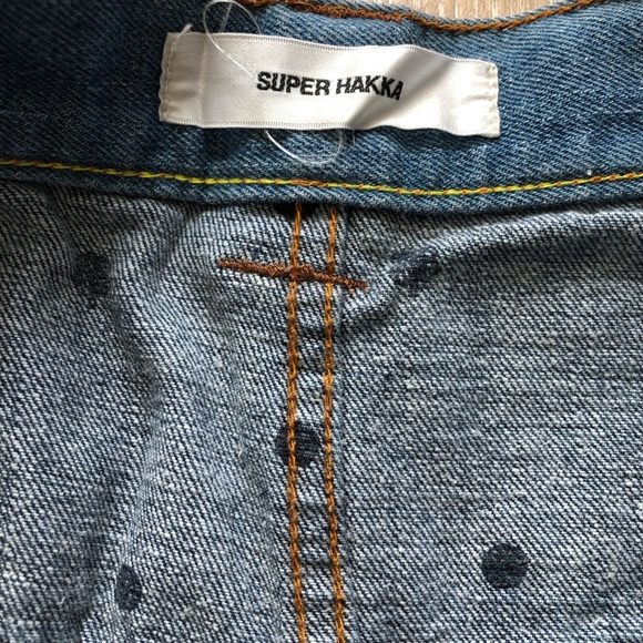 Super Hakka Japanese Brand Bow Detailed Pocket High Rise Jeans Size S - Picture 9 of 13